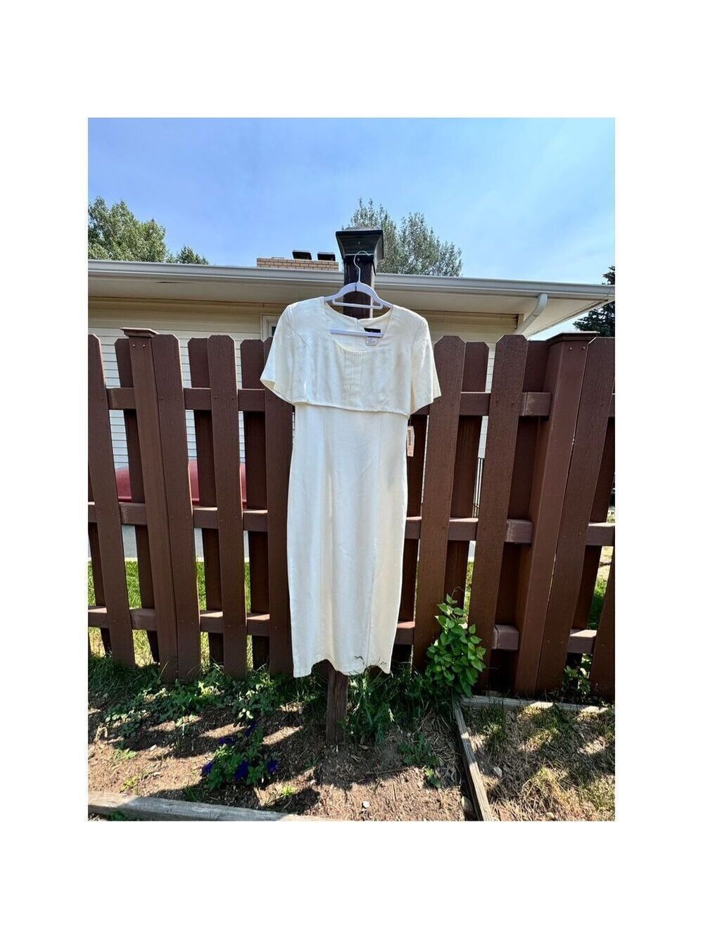 Vintage Sears dress BNWT size 7/8 Be Smart long satiny creamy - Picture 11 of 16